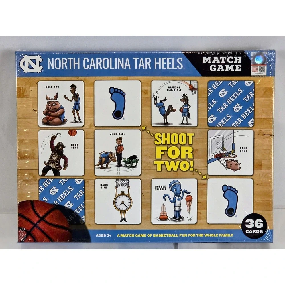 North Carolina Tar Heels College Basketball Match Game Ages 3+ New Sealed